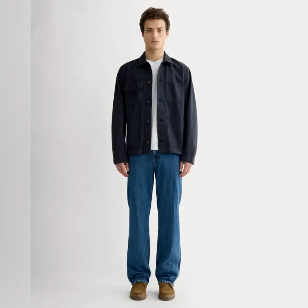 Everlane Men’s Denim Utility Jacket Navy Organic Cotton Workwear Small NWOT